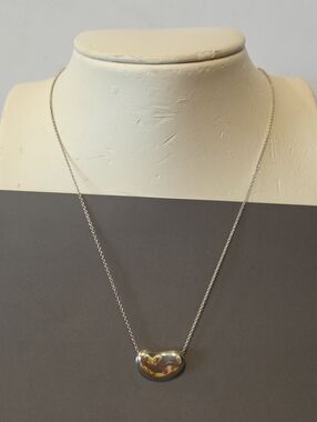 Tiffany & Co. Elsa Peretti Bean Pendant Necklace In Sterling Silver.  15"